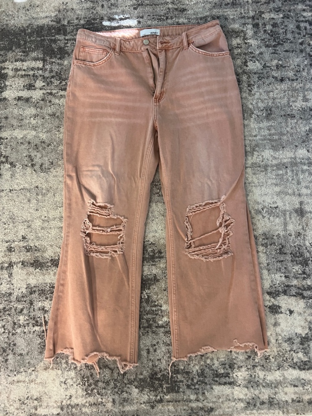 Vervet Distressed Wide-Leg Jeans